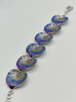 Bracciale smaltato artigianale con zaffiri - CORTESE