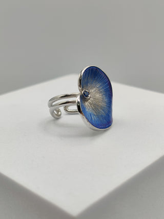 Anello smaltato artigianale con Zaffiro - CORTESE