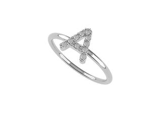 Anello personalizzato in oro con iniziale e diamanti ⭐ - Gioiello Personalizzabile - Gioielleria Cortese Ornella