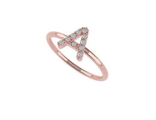 Anello personalizzato in oro con iniziale e diamanti ⭐ - Gioiello Personalizzabile - Gioielleria Cortese Ornella