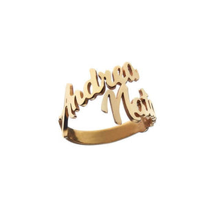 Anello personalizzato in oro con due nomi ⭐ - Gioiello Personalizzabile - Gioielleria Cortese Ornella