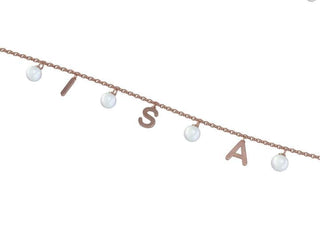 Bracciale personalizzato in Argento con Perle Bianche - Gioiello Personalizzabile - Gioielleria Cortese Ornella