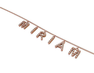 Bracciale personalizzato con lettere in Oro e pavè di diamanti ⭐ - Gioiello Personalizzabile - Gioielleria Cortese Ornella