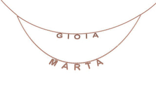 Collana personalizzata a doppio filo con una o più lettere in argento - Gioiello Personalizzabile - Gioielleria Cortese Ornella