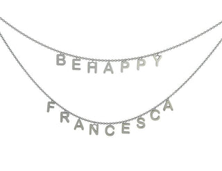 Collana personalizzata a doppio filo con una o più lettere in argento - Gioiello Personalizzabile - Gioielleria Cortese Ornella