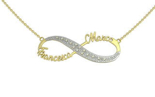 Collana personalizzata in oro e diamanti con infinito e nomi ⭐ - Gioiello Personalizzabile - Gioielleria Cortese Ornella