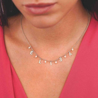 Collana personalizzata con messaggio o nome e perle - Gioiello Personalizzabile - Gioielleria Cortese Ornella
