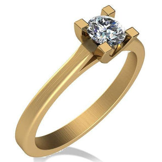 Gemoro - Anello in Oro (Satinato) con Diamante (Ct.0,180) - Solitario - Anello - Gioielleria Cortese Ornella