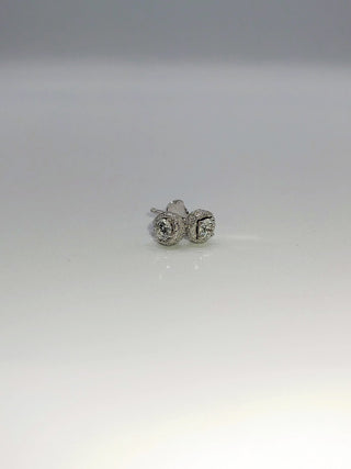 Gemoro – Orecchini in Oro Bianco con Diamanti (Ct. 0,280) a Nido - Orecchini - Gioielleria Cortese Ornella